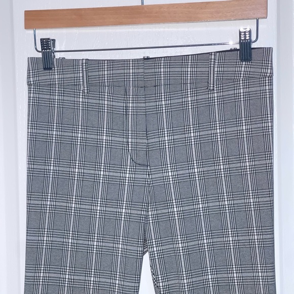 DEREK LAM 10 CROSBY Kick Flare Legging Gray Plaid Women's Pants Gingham Sz 2 - Picture 3 of 10